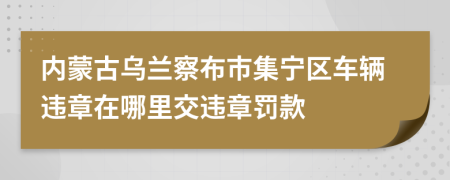 内蒙古乌兰察布市集宁区车辆违章在哪里交违章罚款