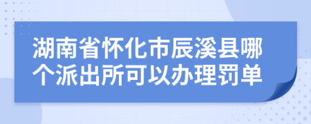 湖南省怀化市辰溪县哪个派出所可以办理罚单