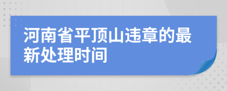 河南省平顶山违章的最新处理时间