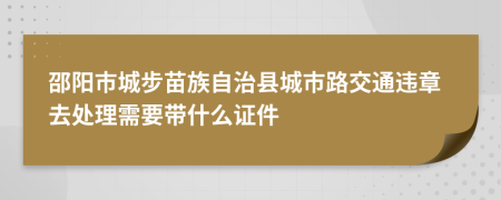 邵阳市城步苗族自治县城市路交通违章去处理需要带什么证件