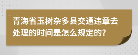 青海省玉树杂多县交通违章去处理的时间是怎么规定的?