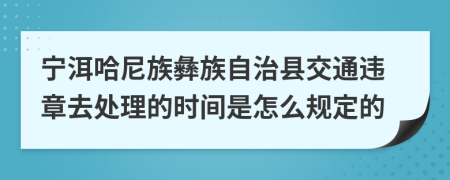 宁洱哈尼族彝族自治县交通违章去处理的时间是怎么规定的