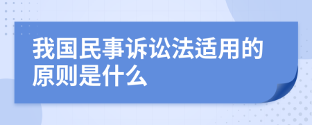 我国民事诉讼法适用的原则是什么