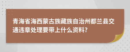 青海省海西蒙古族藏族自治州都兰县交通违章处理要带上什么资料?