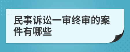 民事诉讼一审终审的案件有哪些