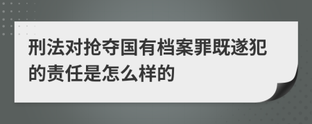 刑法对抢夺国有档案罪既遂犯的责任是怎么样的