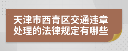 天津市西青区交通违章处理的法律规定有哪些