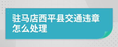 驻马店西平县交通违章怎么处理