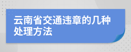 云南省交通违章的几种处理方法