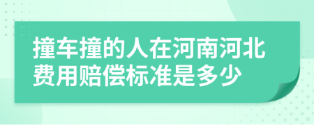 撞车撞的人在河南河北费用赔偿标准是多少