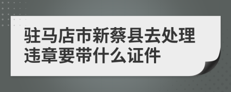 驻马店市新蔡县去处理违章要带什么证件