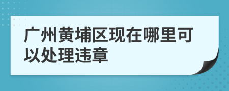 广州黄埔区现在哪里可以处理违章