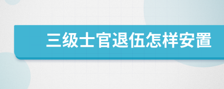 三级士官退伍怎样安置