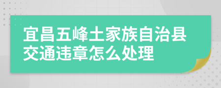 宜昌五峰土家族自治县交通违章怎么处理