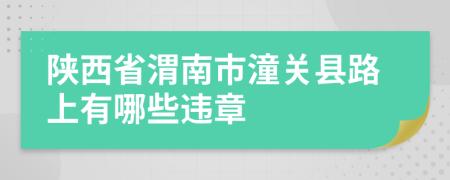 陕西省渭南市潼关县路上有哪些违章