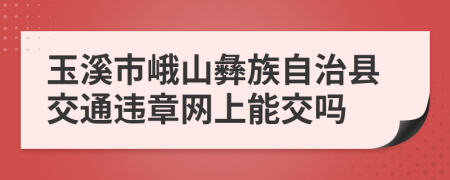 玉溪市峨山彝族自治县交通违章网上能交吗