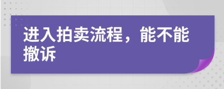 进入拍卖流程，能不能撤诉