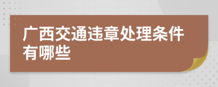 广西交通违章处理条件有哪些