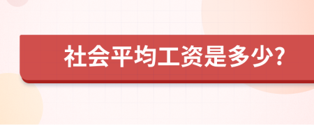 社会平均工资是多少?