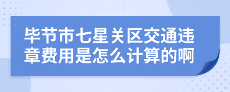 毕节市七星关区交通违章费用是怎么计算的啊