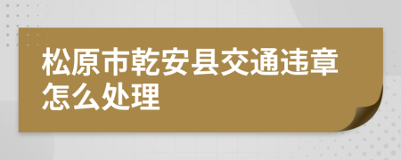 松原市乾安县交通违章怎么处理