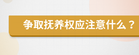 争取抚养权应注意什么？