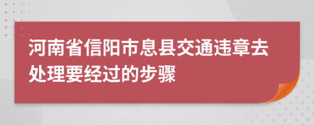 河南省信阳市息县交通违章去处理要经过的步骤