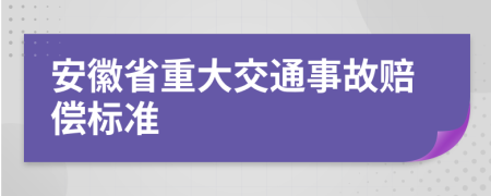 安徽省重大交通事故赔偿标准