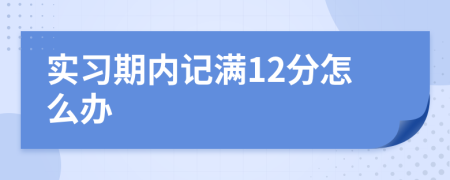 实习期内记满12分怎么办