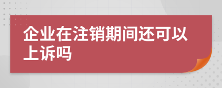 企业在注销期间还可以上诉吗