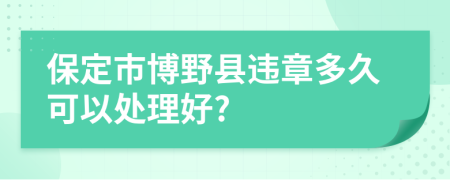 保定市博野县违章多久可以处理好?