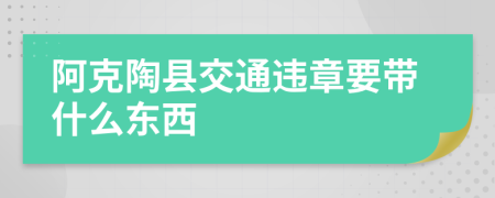 阿克陶县交通违章要带什么东西