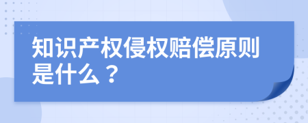 知识产权侵权赔偿原则是什么？