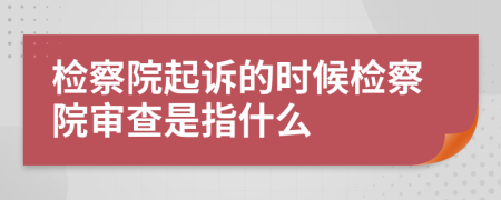 检察院起诉的时候检察院审查是指什么