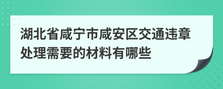 湖北省咸宁市咸安区交通违章处理需要的材料有哪些