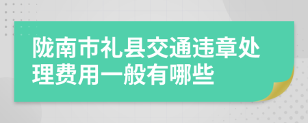 陇南市礼县交通违章处理费用一般有哪些