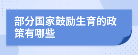 部分国家鼓励生育的政策有哪些