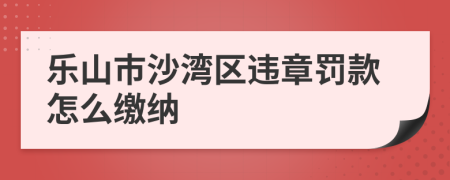 乐山市沙湾区违章罚款怎么缴纳