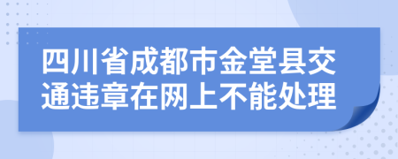 四川省成都市金堂县交通违章在网上不能处理