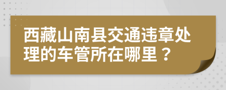 西藏山南县交通违章处理的车管所在哪里？