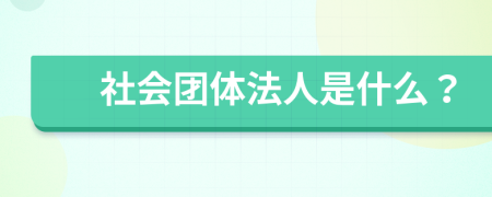 社会团体法人是什么？