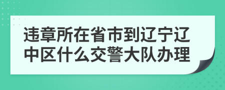 违章所在省市到辽宁辽中区什么交警大队办理