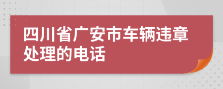 四川省广安市车辆违章处理的电话