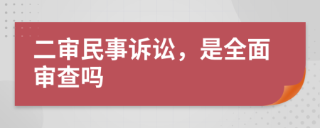 二审民事诉讼，是全面审查吗