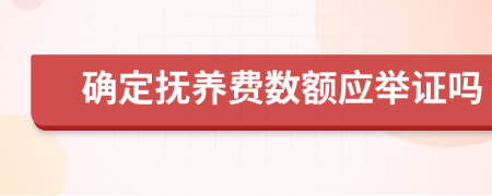 确定抚养费数额应举证吗