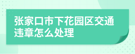 张家口市下花园区交通违章怎么处理