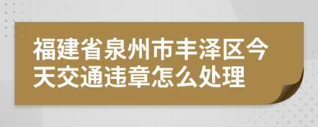 福建省泉州市丰泽区今天交通违章怎么处理