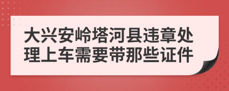 大兴安岭塔河县违章处理上车需要带那些证件