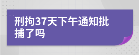 刑拘37天下午通知批捕了吗