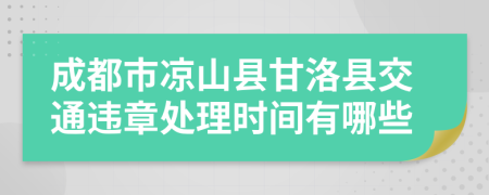 成都市凉山县甘洛县交通违章处理时间有哪些